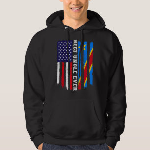 Amerikanska Flagga & Congo Flagga Best farbror Ald Hoodie