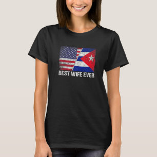 Amerikanska Flagga & Cuba Flagga Best Maka All Fam T Shirt