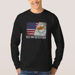 Amerikanska Flagga & Cypern Flagga Best Big Sister T Shirt