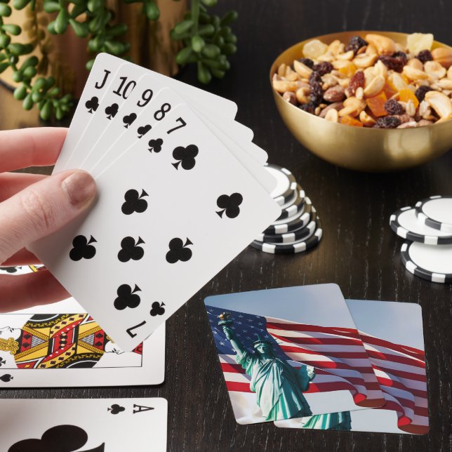 Amerikanska Flagga Dam Liberty Casinokort (På plats)