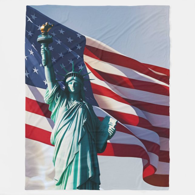 Amerikanska Flagga Dam Liberty Fleecefilt (Framsidan)