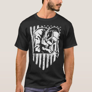 Amerikanska Flagga Design Patriotic Usa Welder Gif T Shirt