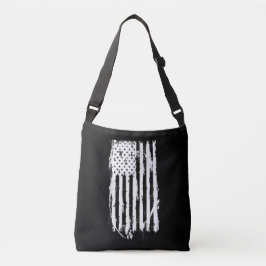 Amerikanska Flagga Distress White Axelväska