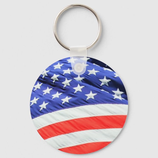 Amerikanska Flagga, du kan lägga till text och lad Nyckelring (Framsida)