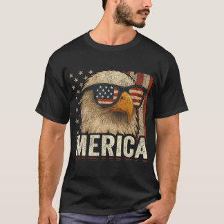 Amerikanska Flagga Eagle 4:e juli USA Örn T Shirt