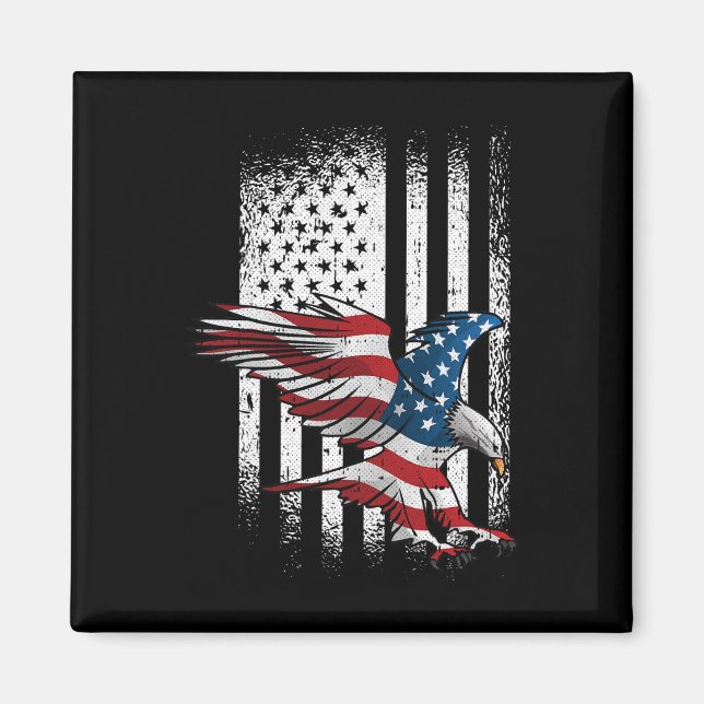 Amerikanska Flagga Eagle 4 juli Independence day P Magnet (Framsidan)