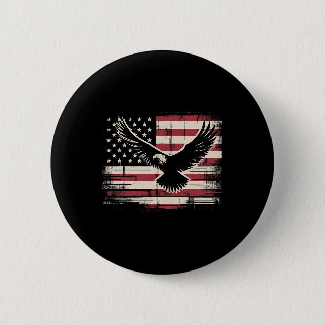 Amerikanska Flagga Eagle 4 juli Knapp (Framsida)