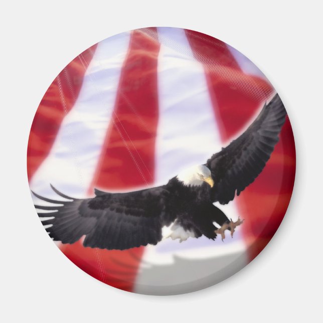 Amerikanska Flagga & Eagle Magnet (Framsidan)