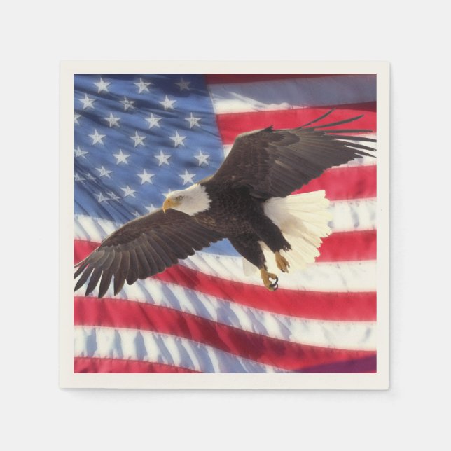 Amerikanska Flagga & Eagle Napkins Pappersservett (Framsidan)