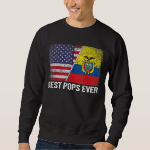 Amerikanska Flagga & Ecuador Flagga Best Pops All Lång Ärmad Tröja