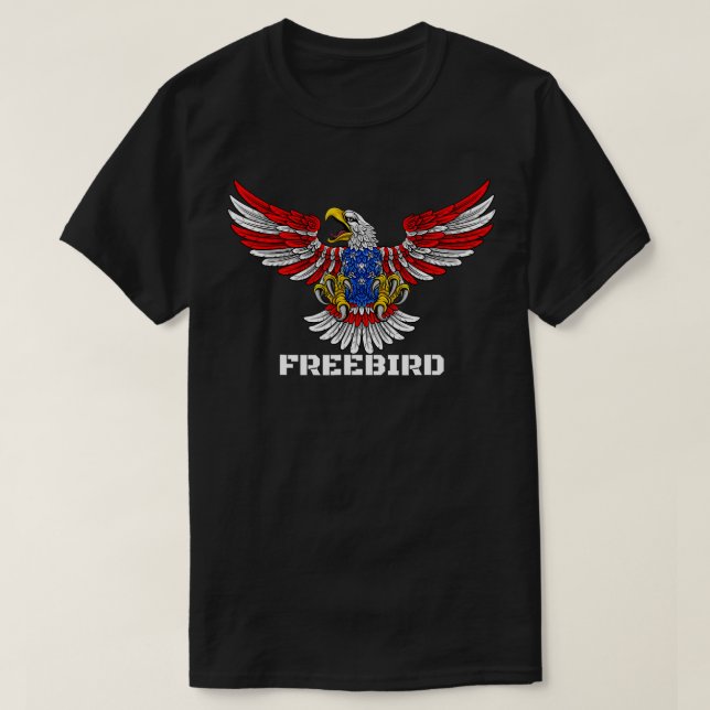 AMERIKANSKA FLAGGA EGLE FREEBIRD T SHIRT (Design framsida)