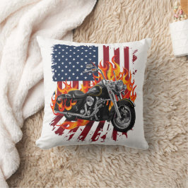 Amerikanska flagga eldcykel kudde