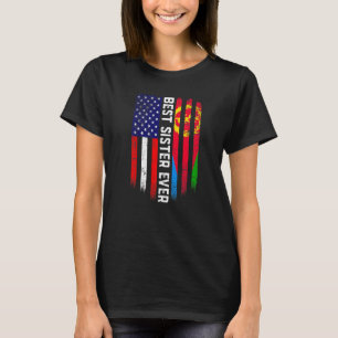 Amerikanska Flagga & Eritrea Flagga Best Sister nå T Shirt
