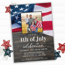 Amerikanska Flagga familjefoto 4 juli Party