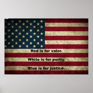 Amerikanska Flagga - Färg Poster