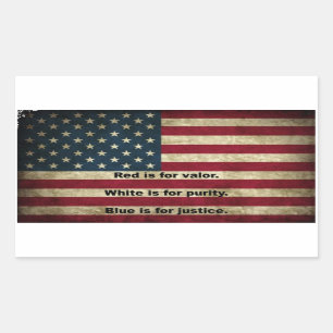 Amerikanska Flagga - Färg Rektangulärt Klistermärke