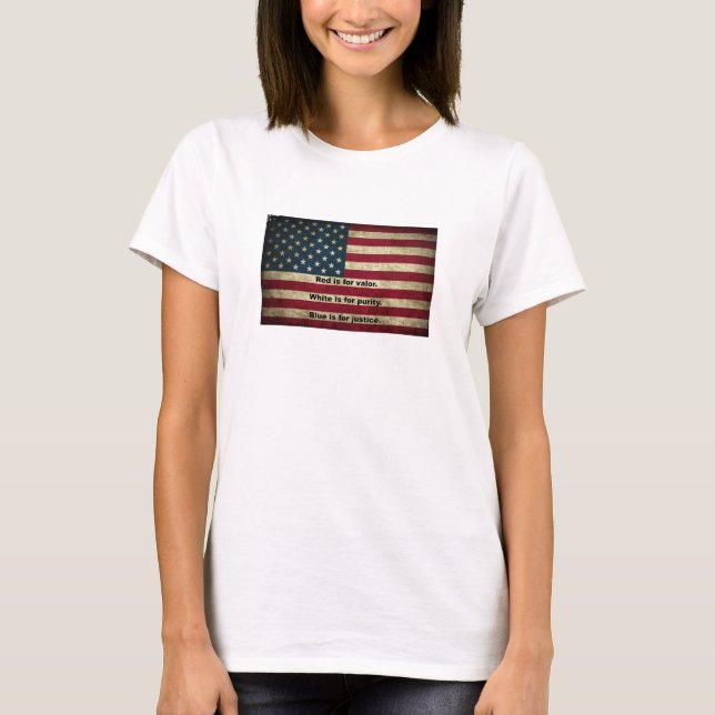 Amerikanska Flagga - Färg T Shirt (Framsida)