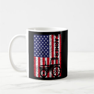 Amerikanska Flagga Farm Tractor Farmer Farming Kaffemugg
