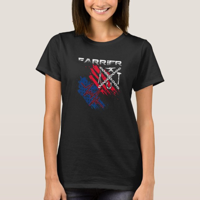 Amerikanska Flagga Farrier Heartslag Blacksmith Ho T Shirt (Framsida)