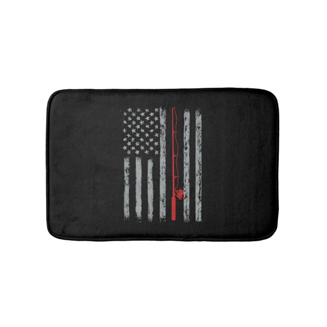 Amerikanska Flagga Fishing Badrumsmatta (Framsidan)