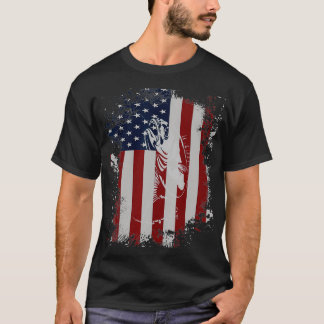 Amerikanska Flagga Fishing Rod Fishman Gift for Ma T Shirt