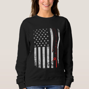 Amerikanska Flagga Fishing Rod - Fiskare överst fö T Shirt
