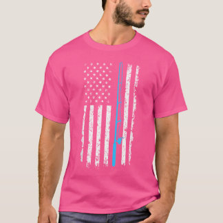 Amerikanska Flagga Fishing Rod T Shirt