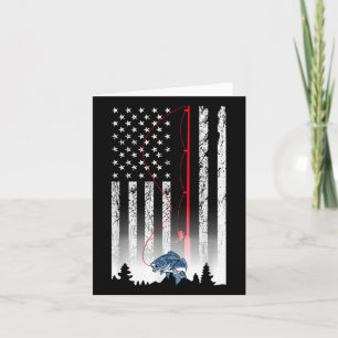 Amerikanska Flagga Fishing Rod Usa Patriotic Älska Kort