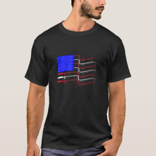 Amerikanska Flagga Fishing Rods Coola USA Tee