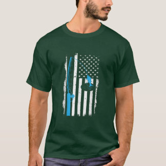 Amerikanska Flagga Fishing Shirt Retro US Flagga V T