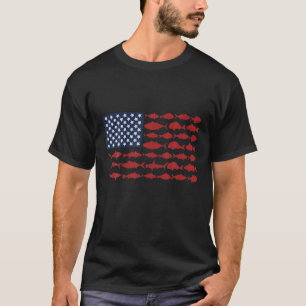 Amerikanska Flagga Fiskare Patriotic Day 4:e T Shirt