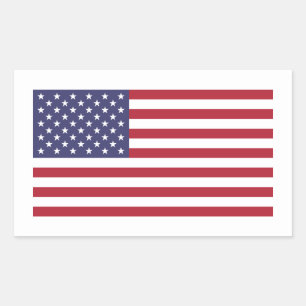 Amerikanska Flagga, Flagga i Förenade Stater Rektangulärt Klistermärke