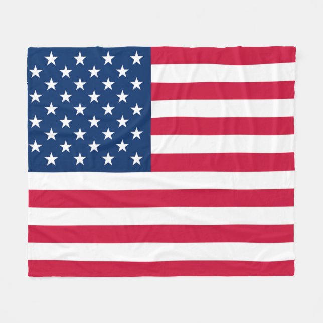 Amerikanska Flagga Fleece Blanket USA (Framsidan (Horisontell))