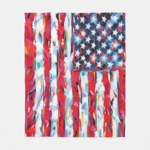 Amerikanska Flagga Fleecefilt