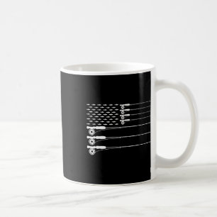 Amerikanska Flagga Flygfiske Rod Trout Patriot Man Kaffemugg