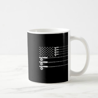 Amerikanska Flagga Flygfiske Rod Trout Patriot Man Kaffemugg