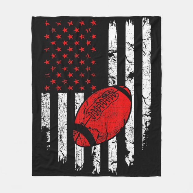 Amerikanska Flagga Football USA Patriotic Sport Äl Fleecefilt (Framsidan)