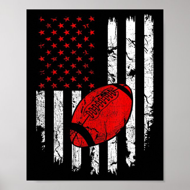 Amerikanska Flagga Football USA Patriotic Sport Äl Poster (Framsidan)