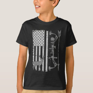 Amerikanska Flagga för jakt på Hjort Bow Hunter T Shirt