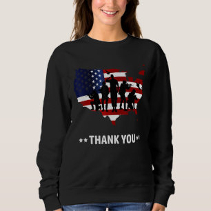 Amerikanska flagga för kvinnor och tack Veterans D T Shirt