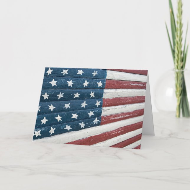 Amerikanska flagga för veterandagen kort (Framsida)