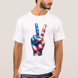 Amerikanska Flagga Fredstecken USA Patriotic T Shirt