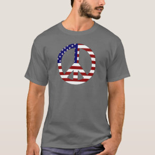 Amerikanska Flagga Fredstecken USA T-shirt