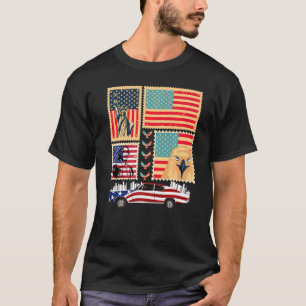 Amerikanska Flagga Frimärke USA, USA 4 T Shirt