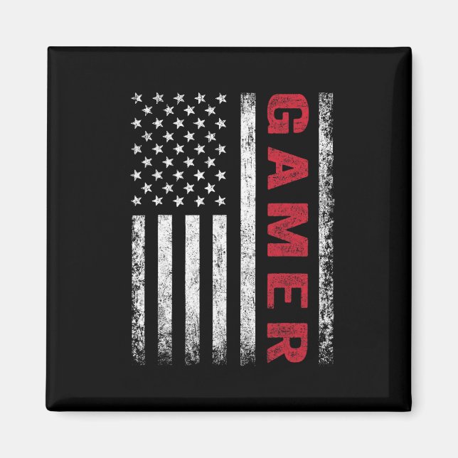 Amerikanska Flagga Funny Gamer-presentspel - boys  Magnet (Framsidan)