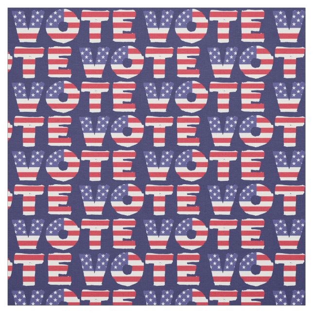 Amerikanska Flagga fyllde Brev Vote Mönster Tyg (Provkarta)