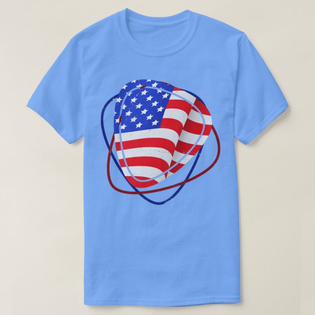 Amerikanska Flagga Gitarr Plektrum Guitarist T Shirt (Design framsida)
