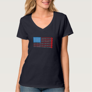 Amerikanska Flagga Golf Klubbs Bollar och sport T Shirt
