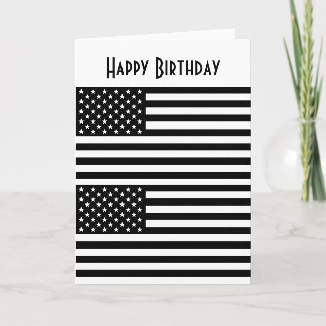 Amerikanska Flagga Grattis på födelsedagen Kort (Framsida)