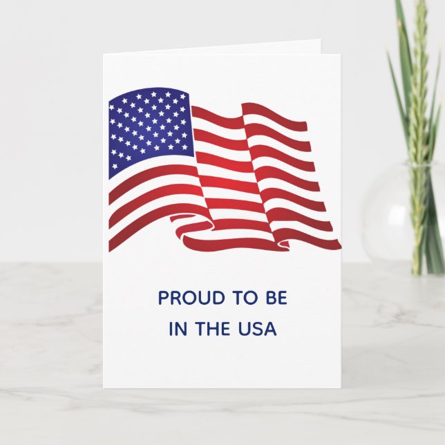 Amerikanska Flagga Greeting Card Kort (Framsida)